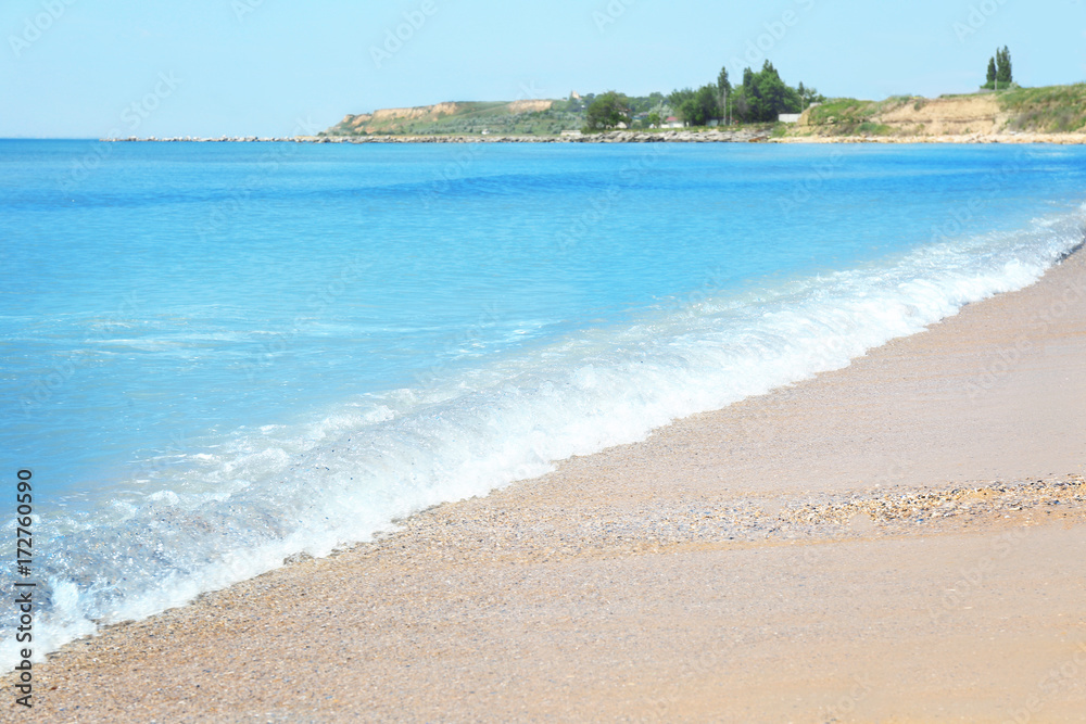 View of beautiful blue sea at resort