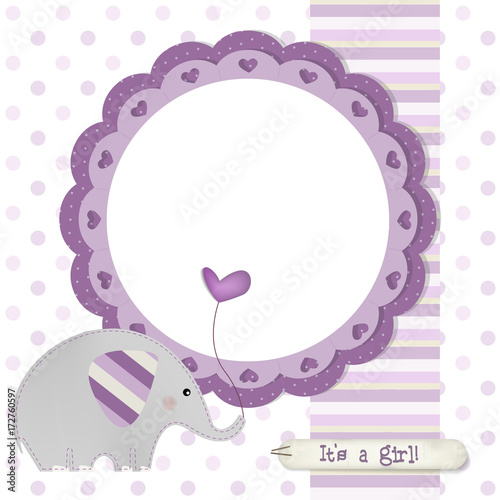 Cute Elephant - Baby shower - Birthday  - Place your text