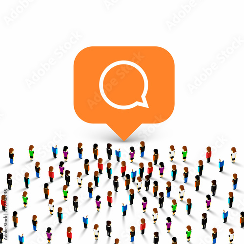 People group chat icon frame on the white background. Vector illustration