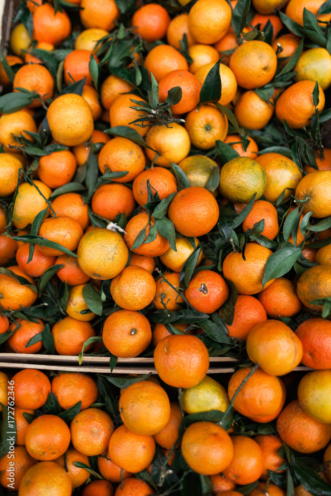 Fresh clementines in street market Fresh clementines in street market