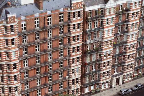 Photography aerial view of windows of high rise apartment building in Winchester, central Lo