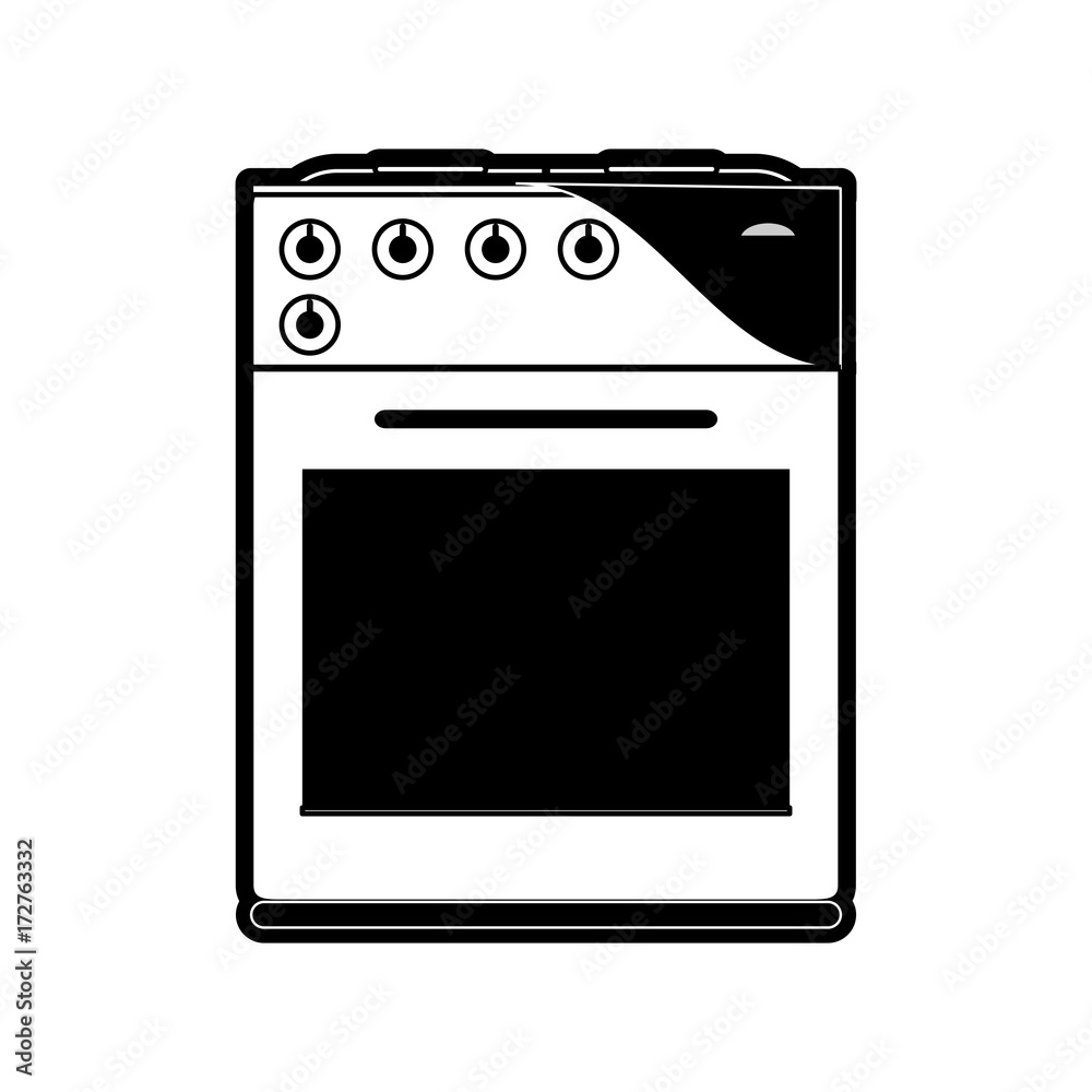 oven stove kitchenware icon image vector illustration design black and white oven stove kitchenware icon image vector illustration design black and white