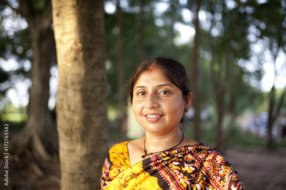 Cheerful Indian Woman with traditional dress Cheerful Indian Woman with traditional dress