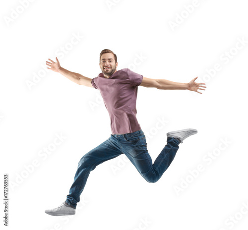 Young man in casual clothes...