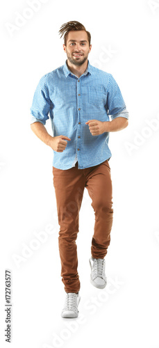 Young man in casual clothes...