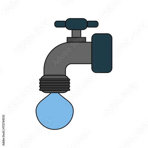 faucet and water drop icon image vector illustration design 