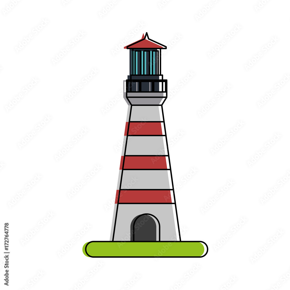 lighthouse nautical icon image vector illustration design 