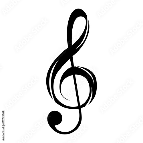 Isolated musical note silhouette on a white background, vector illustration