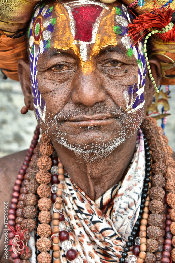Portrait of a Holy Man in Kathmandu Portrait of a Holy Man in Kathmandu