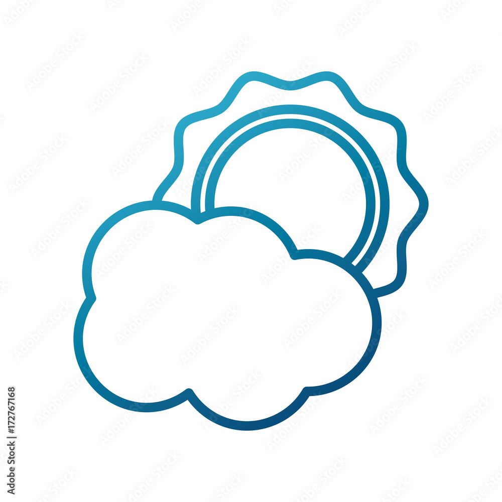 Sun and cloud weather icon vector illustration graphic design Sun and cloud weather icon vector illustration graphic design
