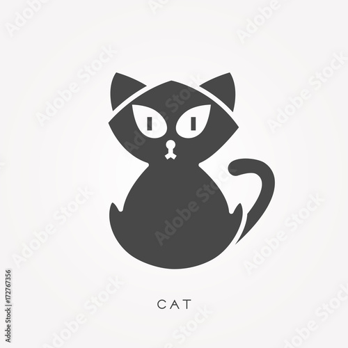 Fototapeta Naklejka Na Ścianę i Meble -  Silhouette icon cat