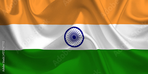 Waving flag of the India. Indian Flag in the Wind. Indian National mark. Waving India Flag. India Flag Flowing.