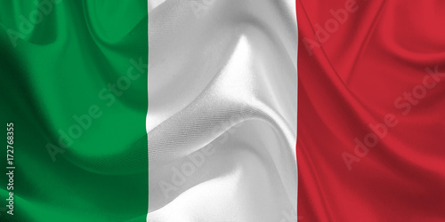 Waving flag of the Italy. Italian Flag in the Wind. Italian National mark. Waving Italy Flag. Italy Flag Flowing.