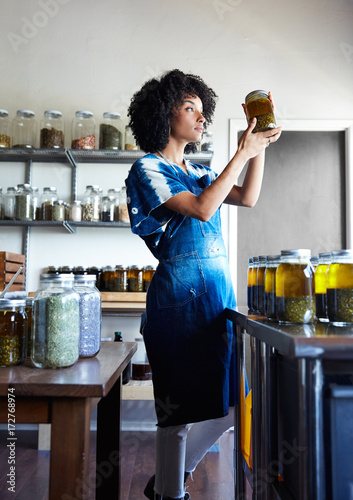 Herbalist in her workshop