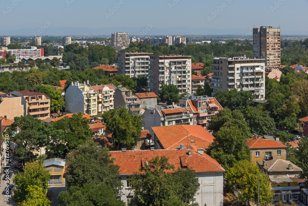 Fototapeta Amazing Panorama to City of Plovdiv from nebet tepe hill, Bulgaria