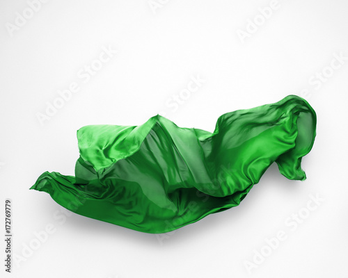 green flying fabric