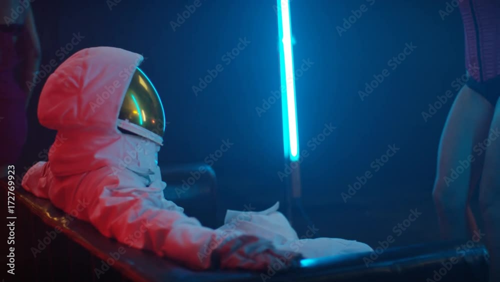  Off duty astronaut watching sexy girl dance for him in strip club
