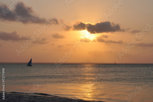 Seascape island Benguerra. Mozambique
