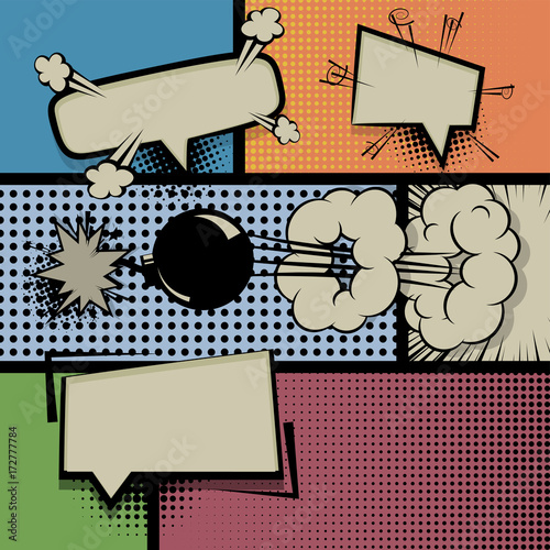 Pop art vintage background comic balloon