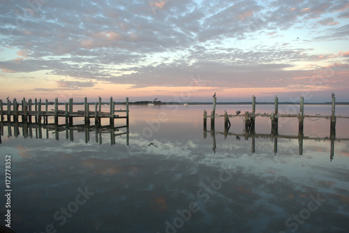 Old shrimp boat docks at the Fernandina Beach Marina.