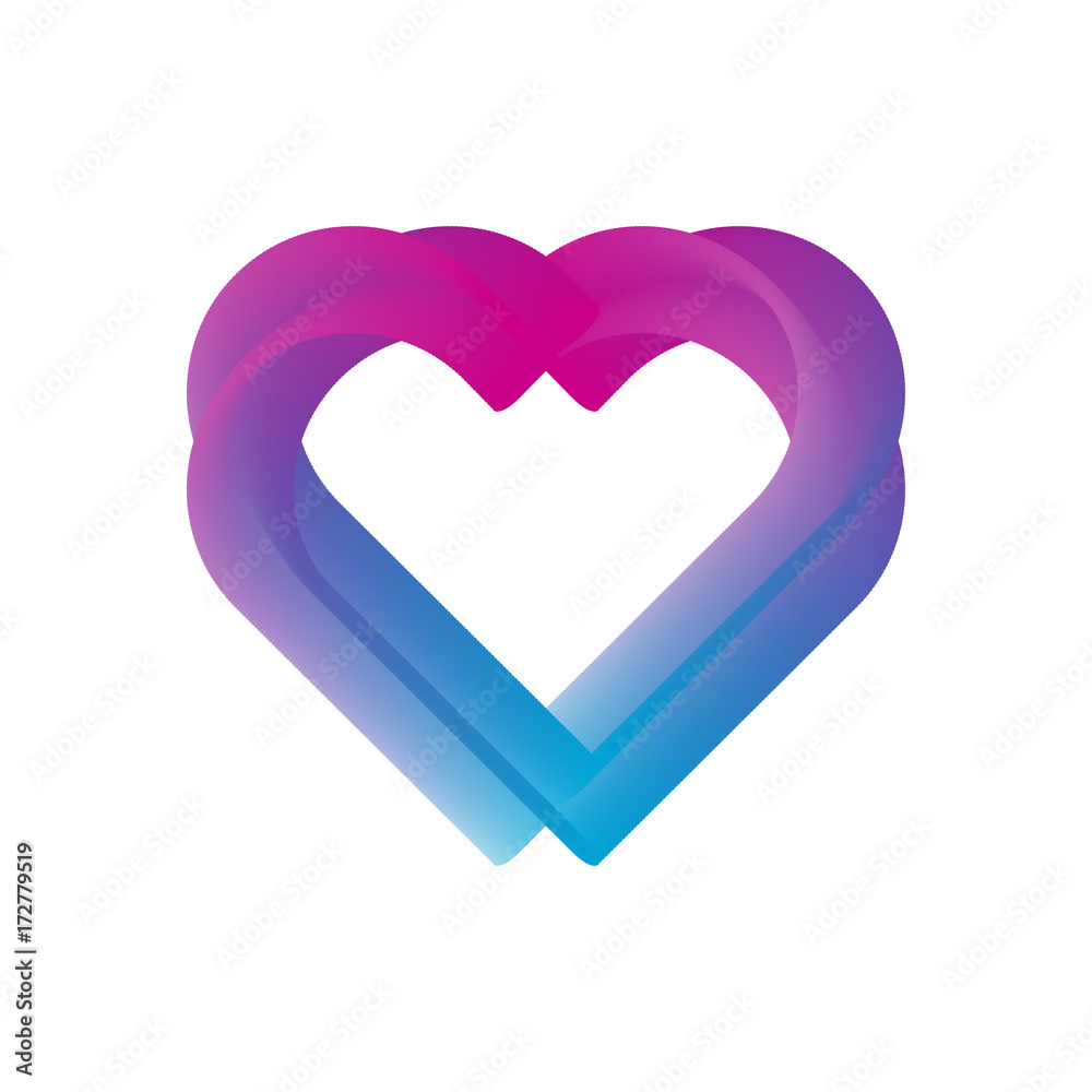 Heart pattern light inscription. Color pattern of a heart in a gradient. Vector illustration eps 10