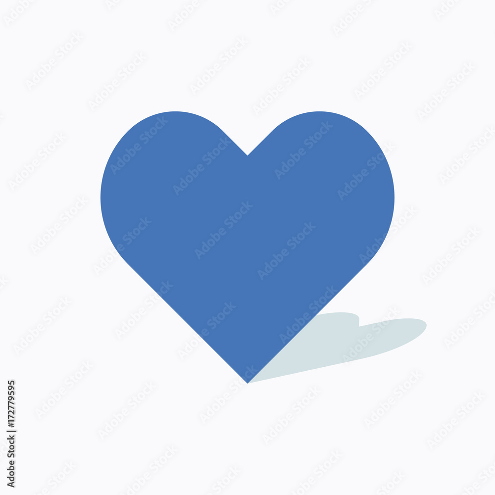 Heart icon in flat style isolated on white background.