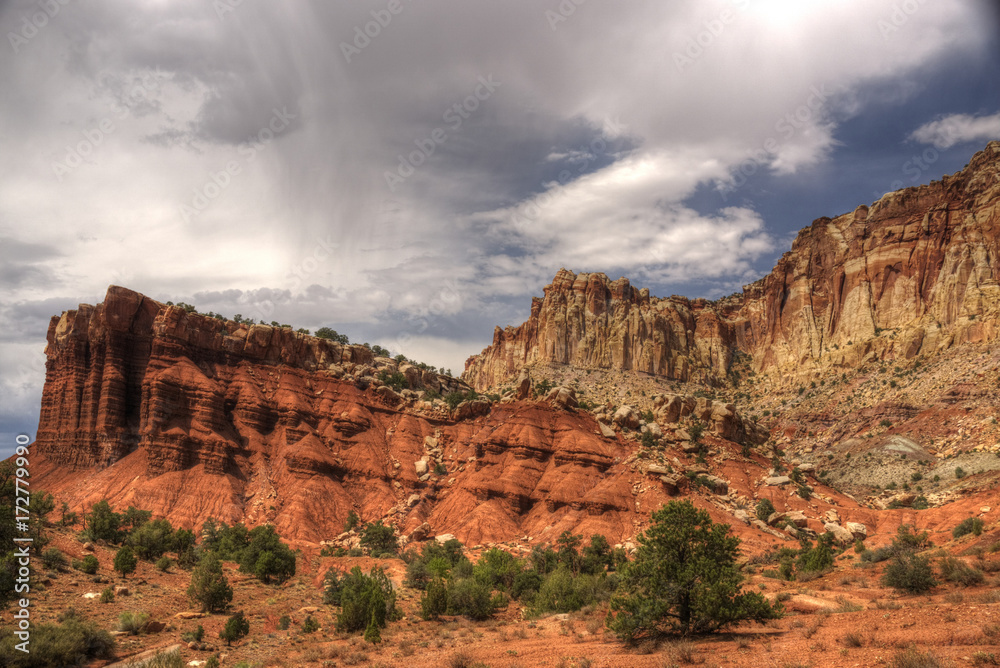 Sandstone and Clouds in Capital Reef National Park