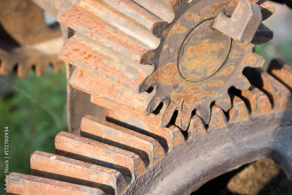 Industry background with rust gear wheels Industry background with rust gear wheels