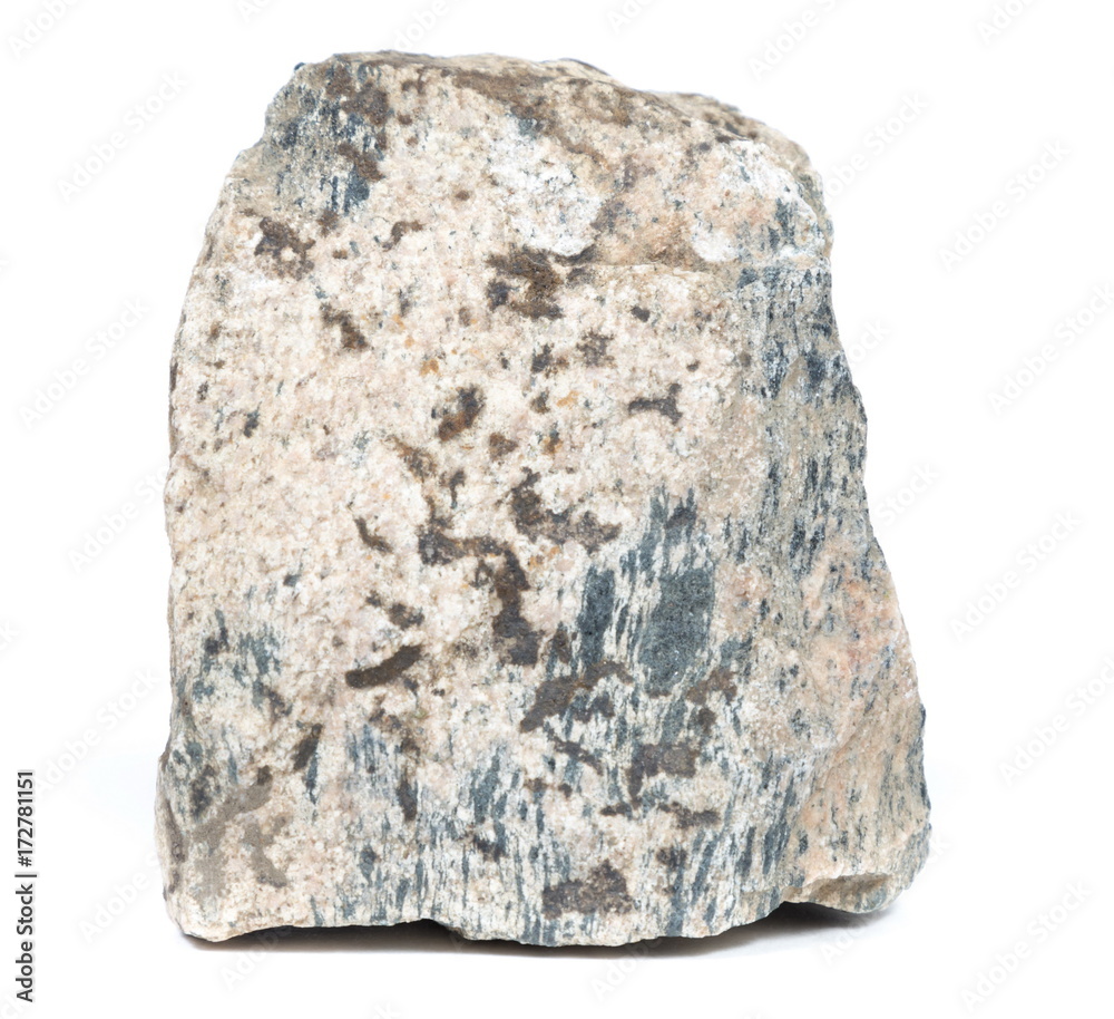 Obraz premium Single natural stone on white background