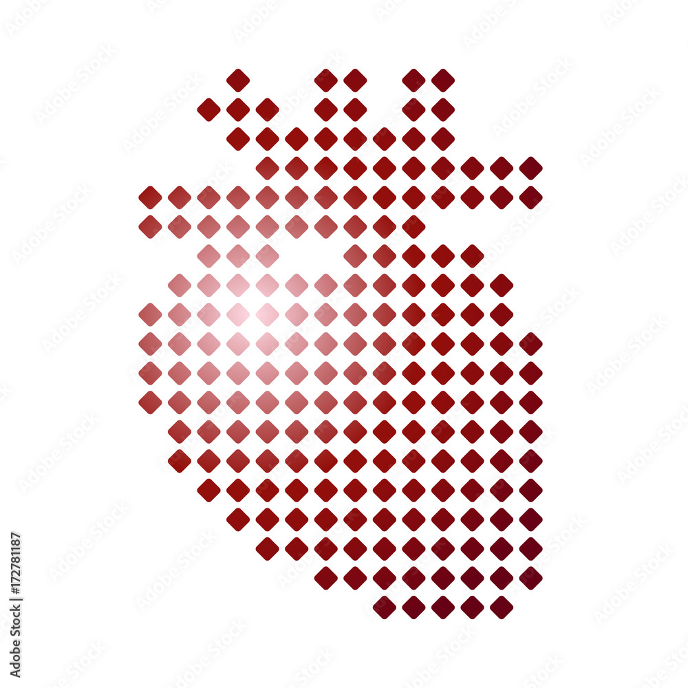 Human heart. Vector icon on isolated background.