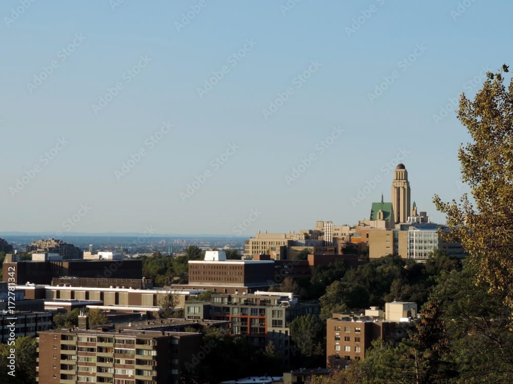 Vista di Mont Royal e dell'Università di Montréal, Québec, Canada