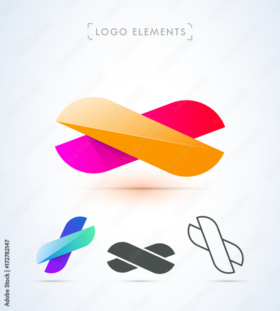 X logo template. Vector abstract material design style X logo template. Vector abstract material design style