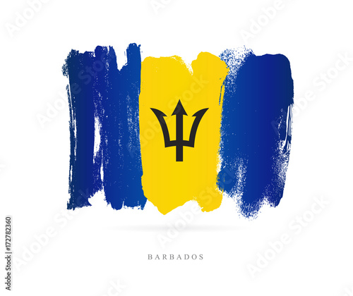 Flag of Barbados. Abstract concept