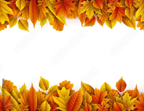 Autumn leaves isolated on white background