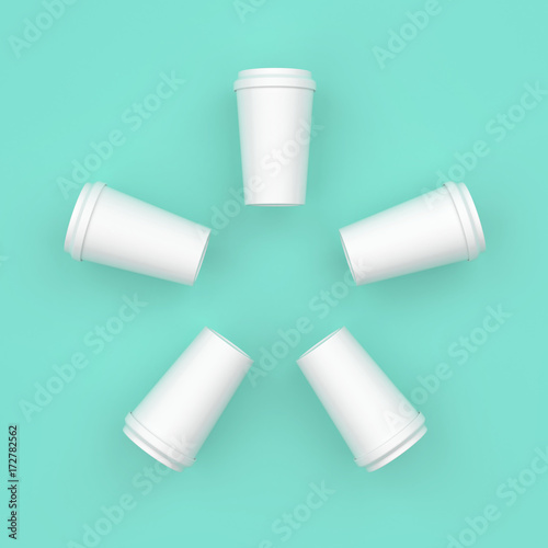 White coffee cup creative minimal design.
