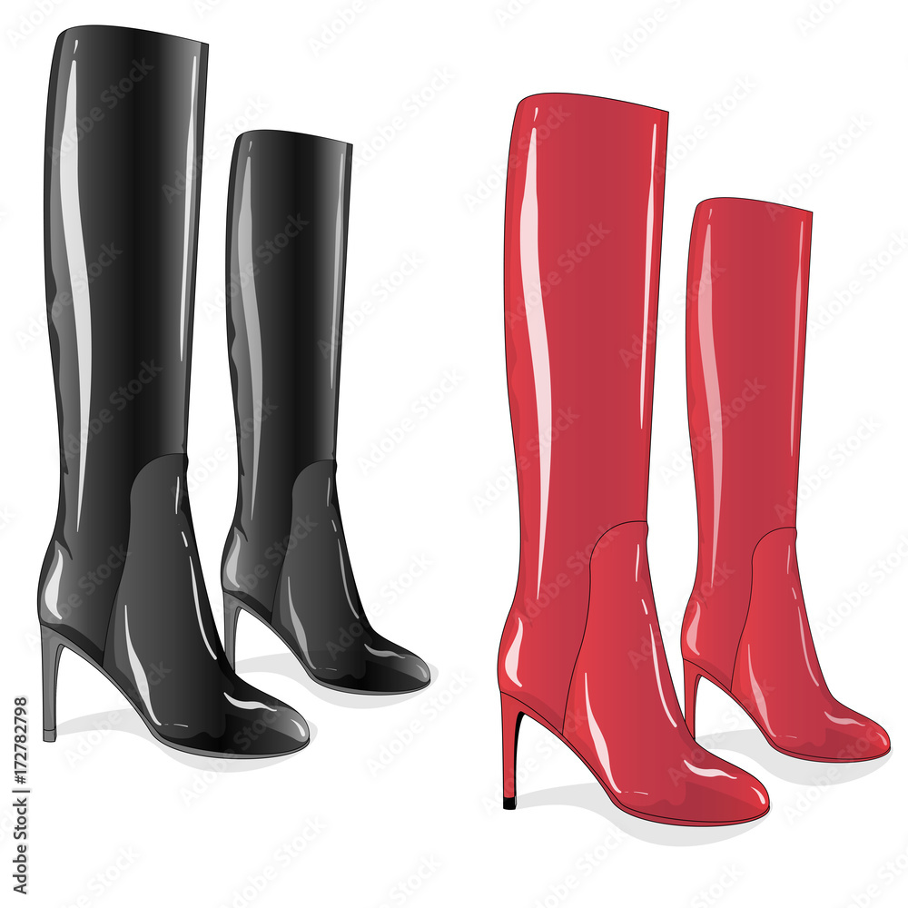 High female boots, isolated on white High female boots, isolated on white