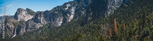 Yosemite Valley. The rocks and waterfalls of the Yosemite National Park