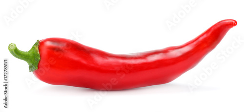 red hot chili pepper isolated on white background