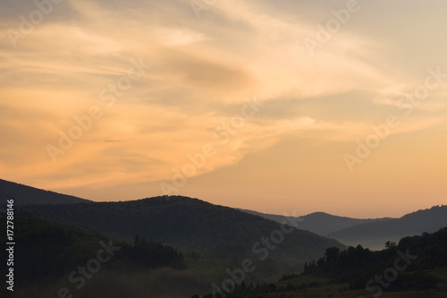 Sunset in mountains. Carpathians © OleksandrO