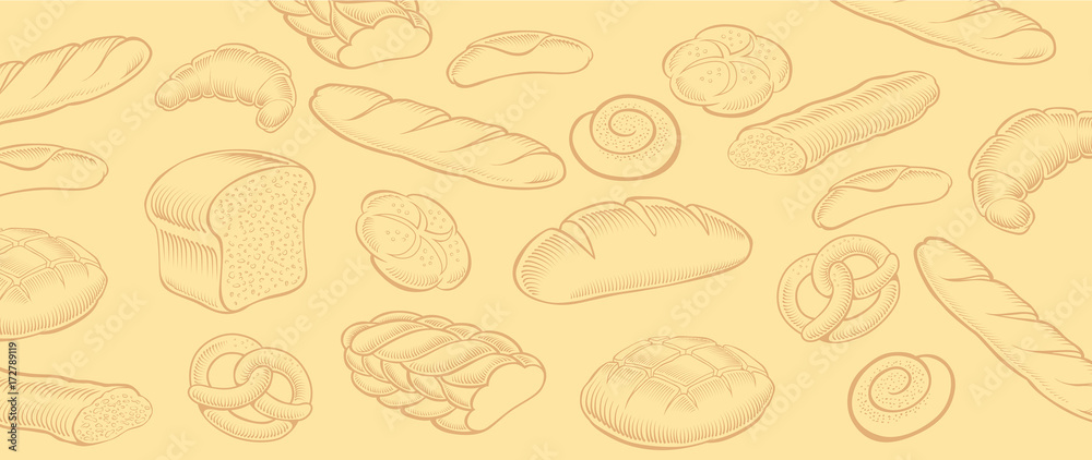 Bakery food item bread, baguette Bakery food item bread, baguette