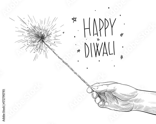 India. Diwali holiday. Vector illustration.