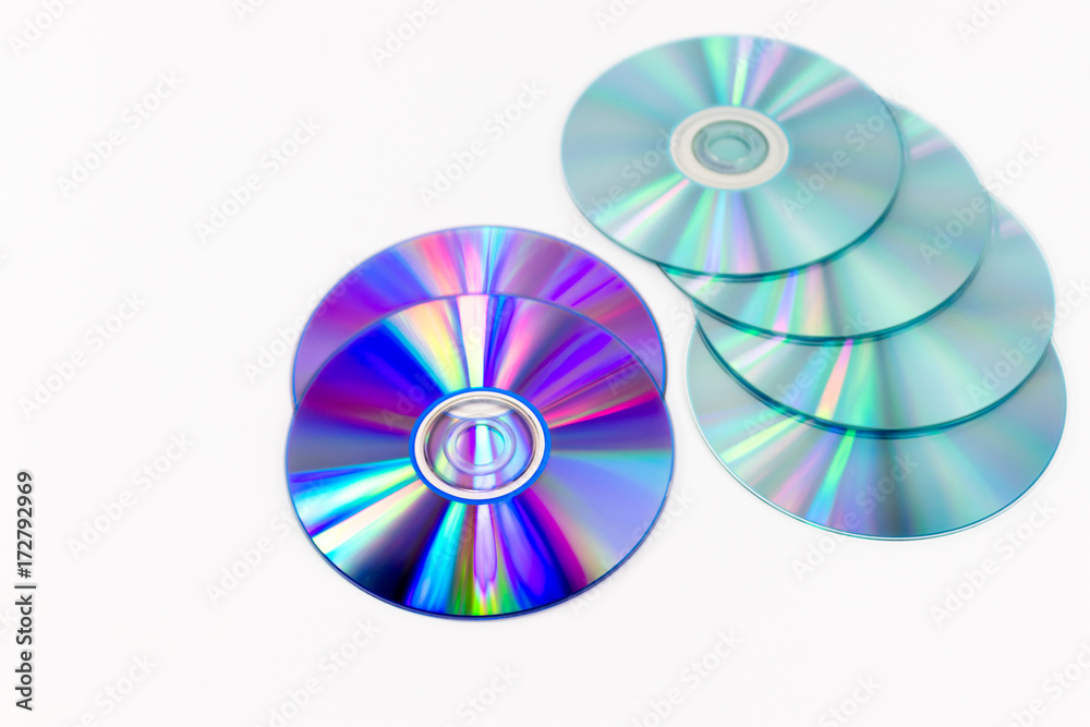 CD-ROM disc with rainbow reflective light isolated CD-ROM disc with rainbow reflective light isolated