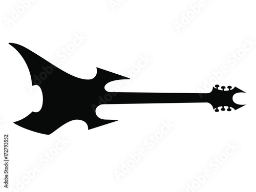 Silhouette tracées à la main d'une guitare Electrique