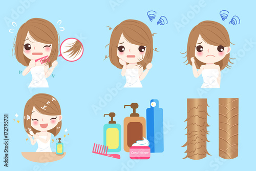 woman with hair problem