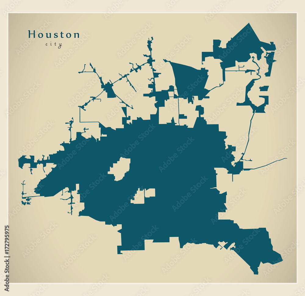 Obraz premium Modern Map - Houston city of the USA