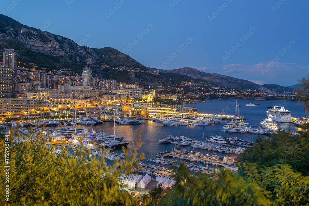 Monaco Port evening view