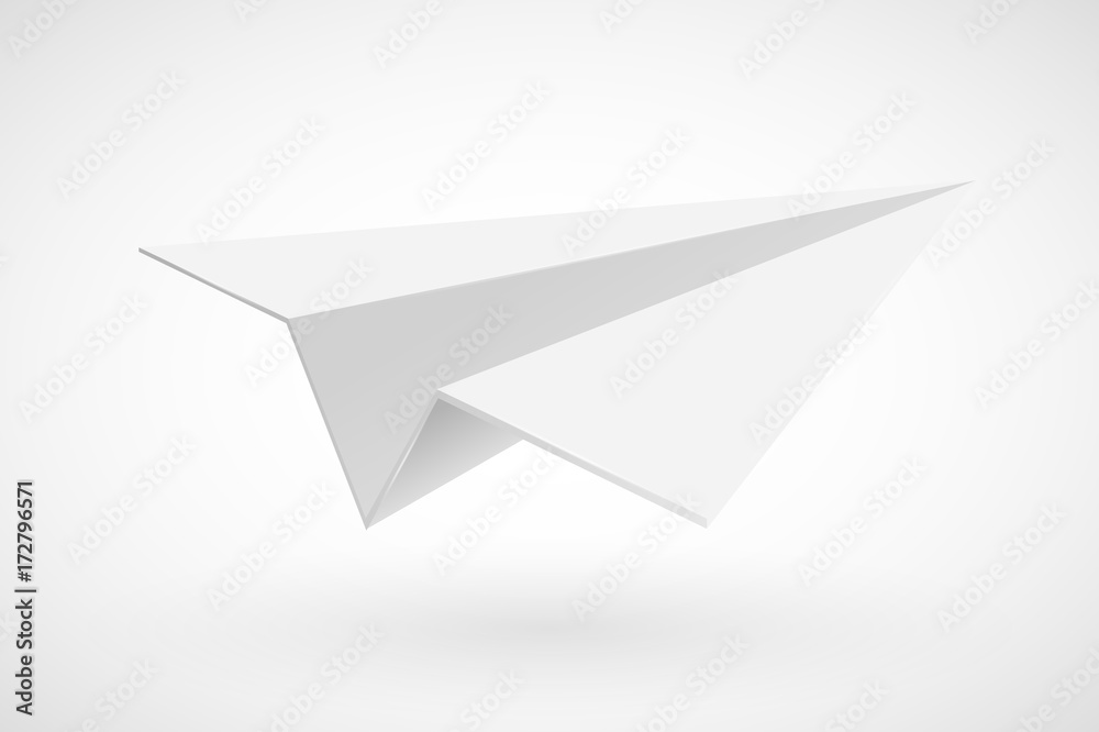 White paper plane isolated on white. White paper plane isolated on white.