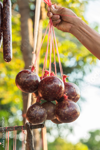 Mum sausage hung Sale, Mum is a traditional food of the Northeast Thailand