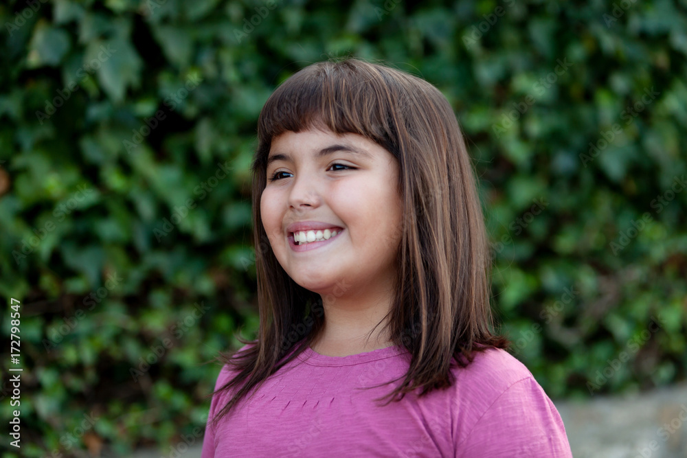 Little preteen girl in park Little preteen girl in park