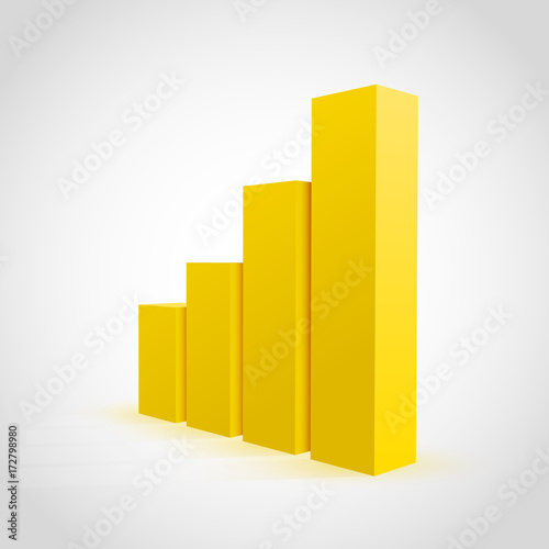 Vector yellow graph chart background.